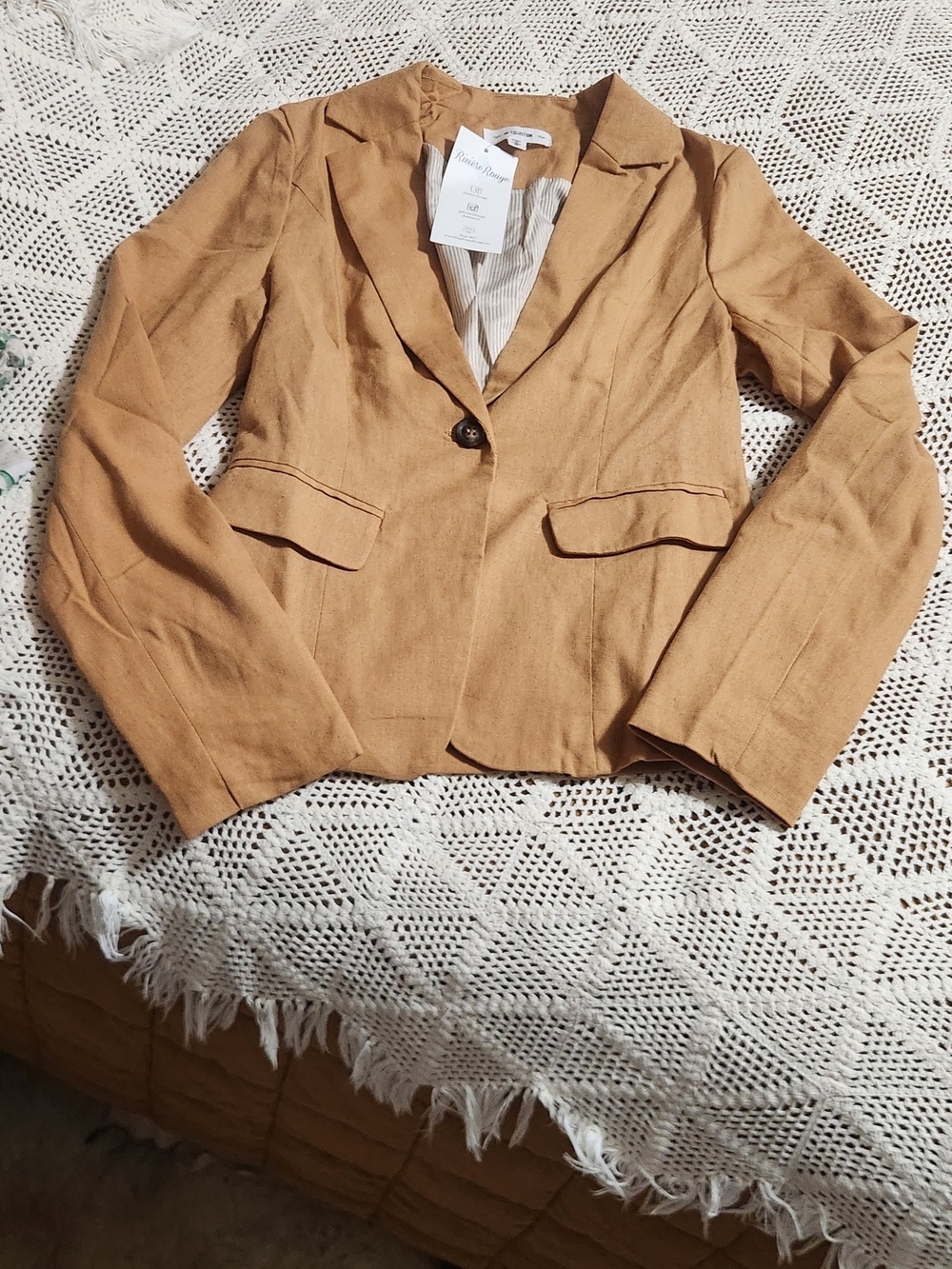 BD Collection Tailored Blazer in Camel Brown